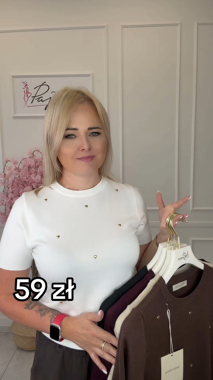 Sweter złote serduszka 15214