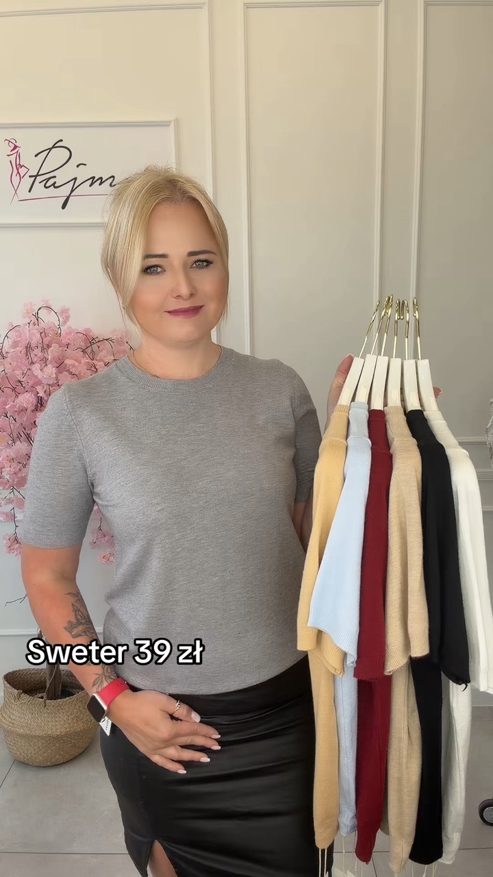 Sweter basic krótki rękaw 15208