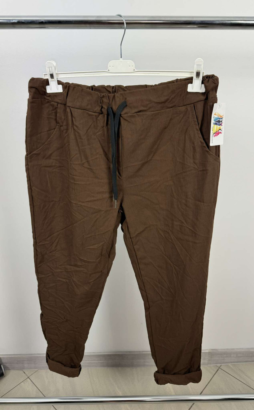 Spodnie gnieciuchy kolekcja jesień/zima  - 1180 - czekoladowe