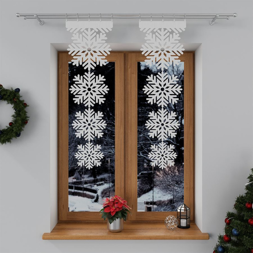 ŚNIEŻYNKA Panel żakardowy gotowy, krawat świąteczny 35x110cm