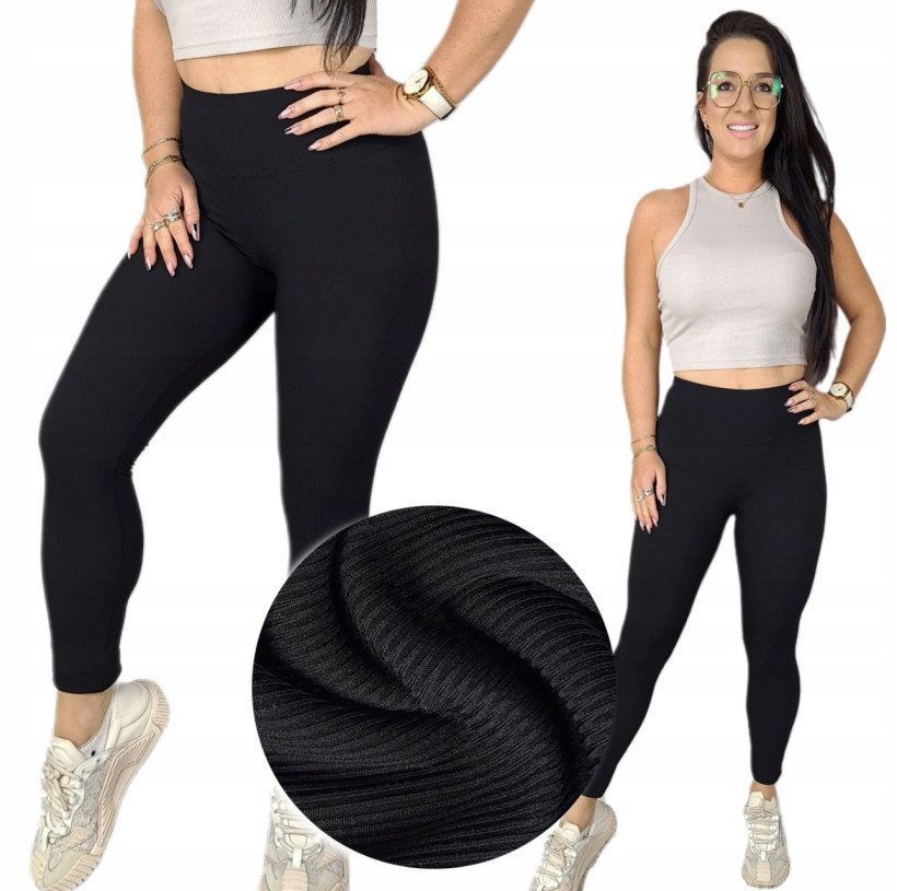 Legginsy prążek wyszczuplające