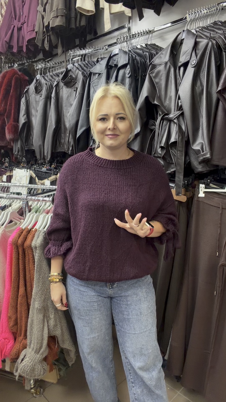 Sweter rękaw falbanka 15575
