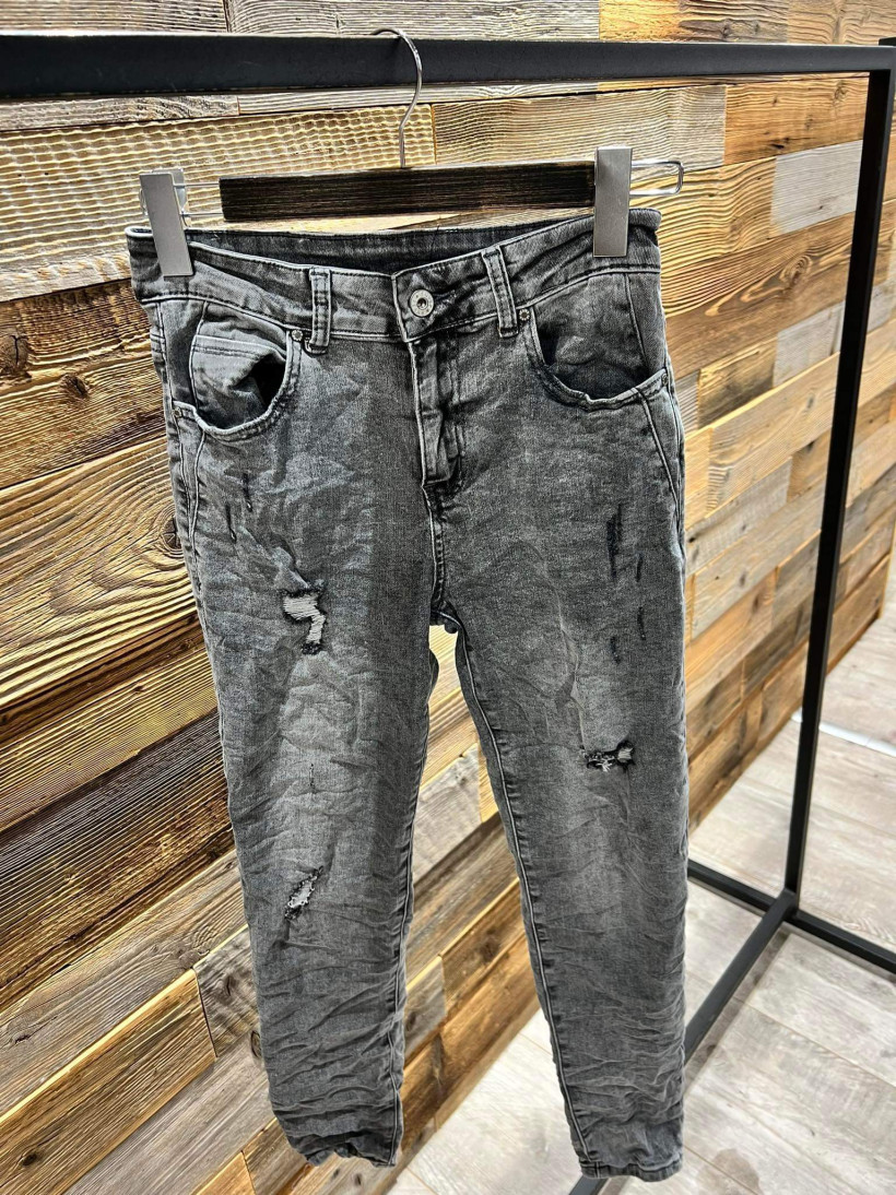 By o la la..! spodnie jeansowe boyfriend szare