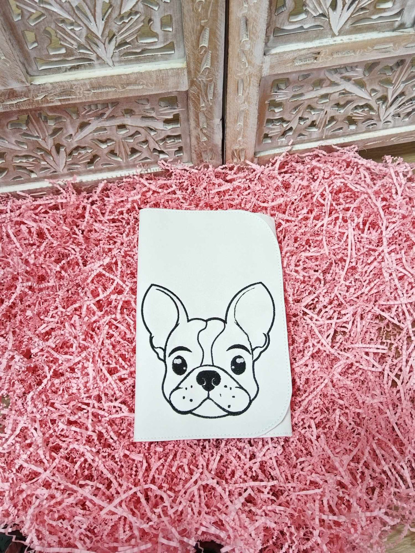 Pochette Poupinou - Blanc Rose - Bouledogue Francais