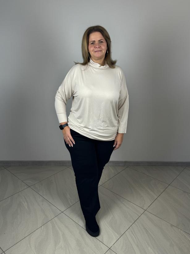 Golf jednokolorowy - wiskozowy - MI&KA - 24.20 //2024 - beżowy