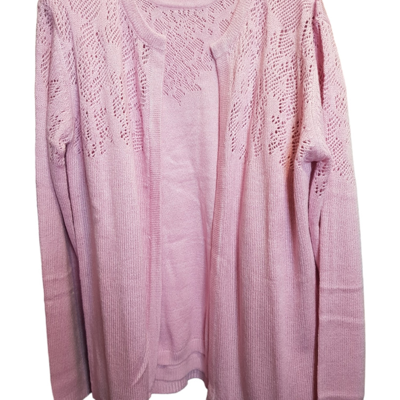 2 CZĘĆIOWY RÓŻ SWETEREK XXL