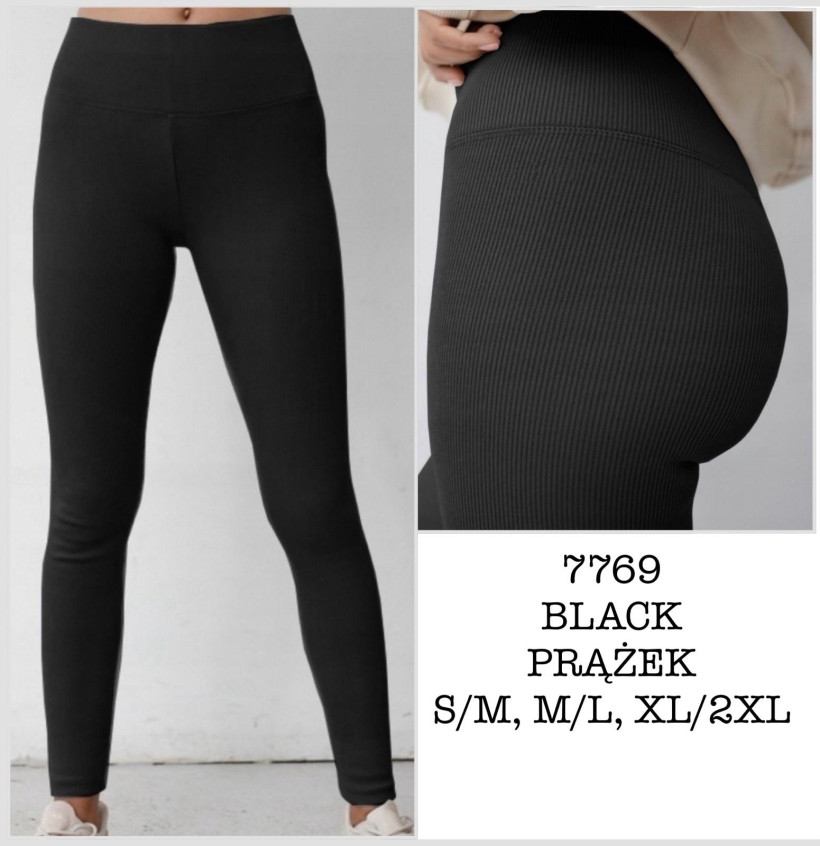 legginsy bambus prążek