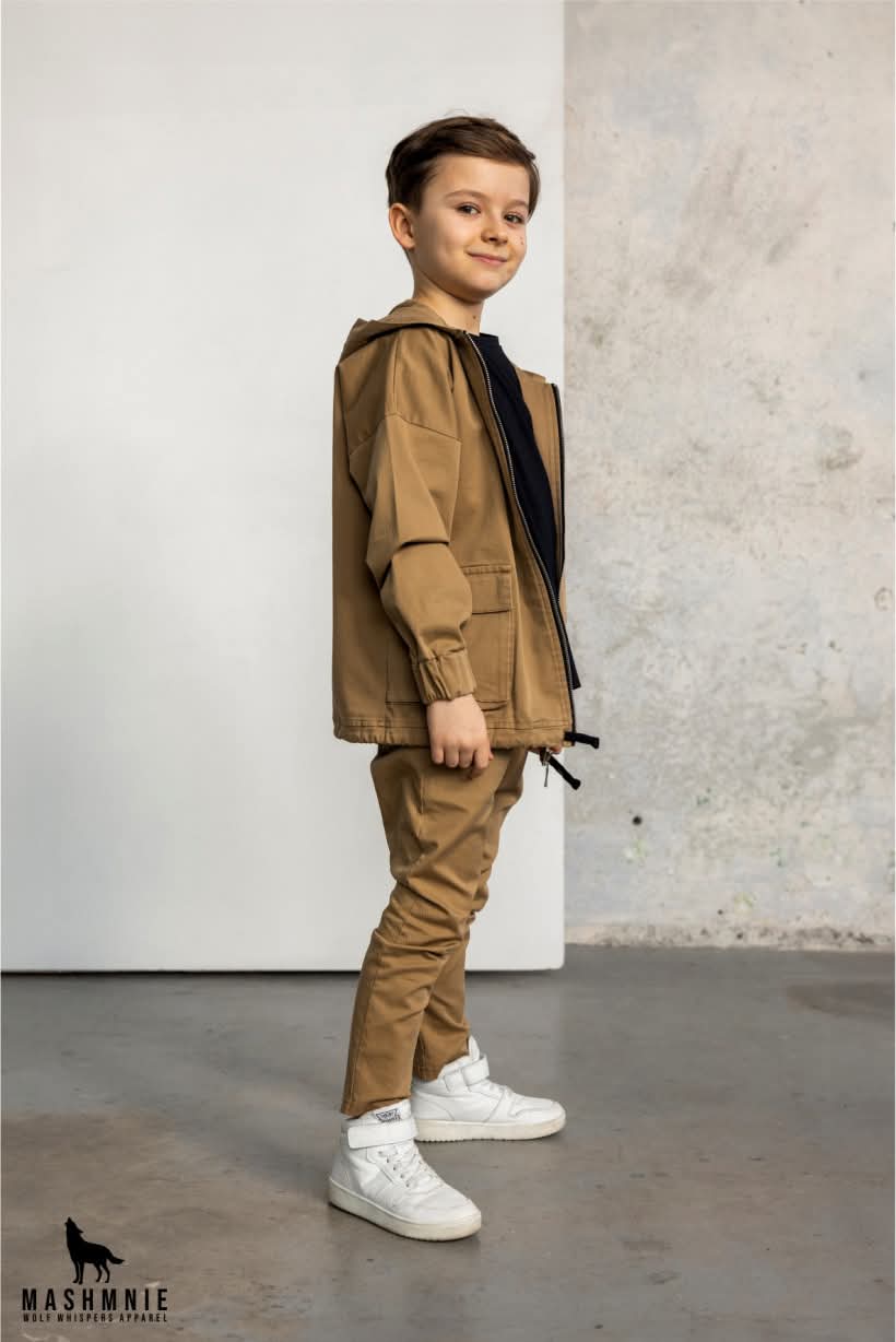 KURTKA BEŻOWA TKANINA MASH MNIE