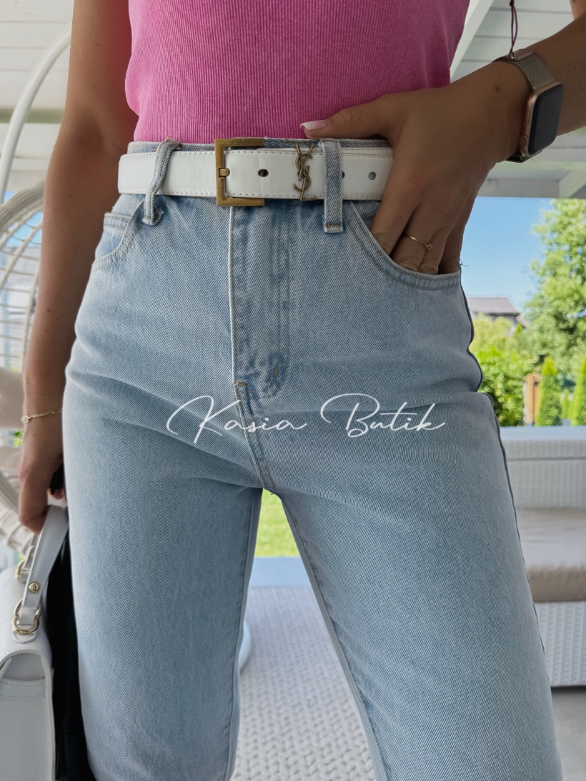 Jeansy Mom Fit By Me PREMIUM Jasnoniebieskie 