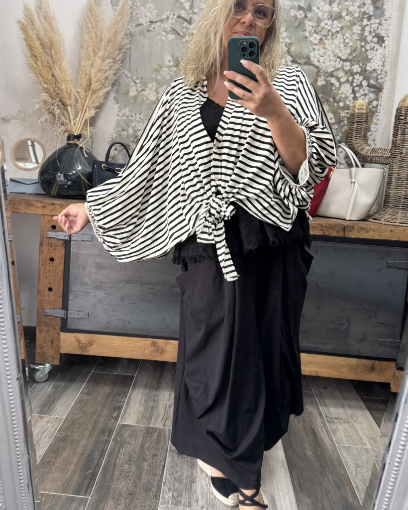 Réf 4440 Chemise poncho marin et léopard du 40 au 50