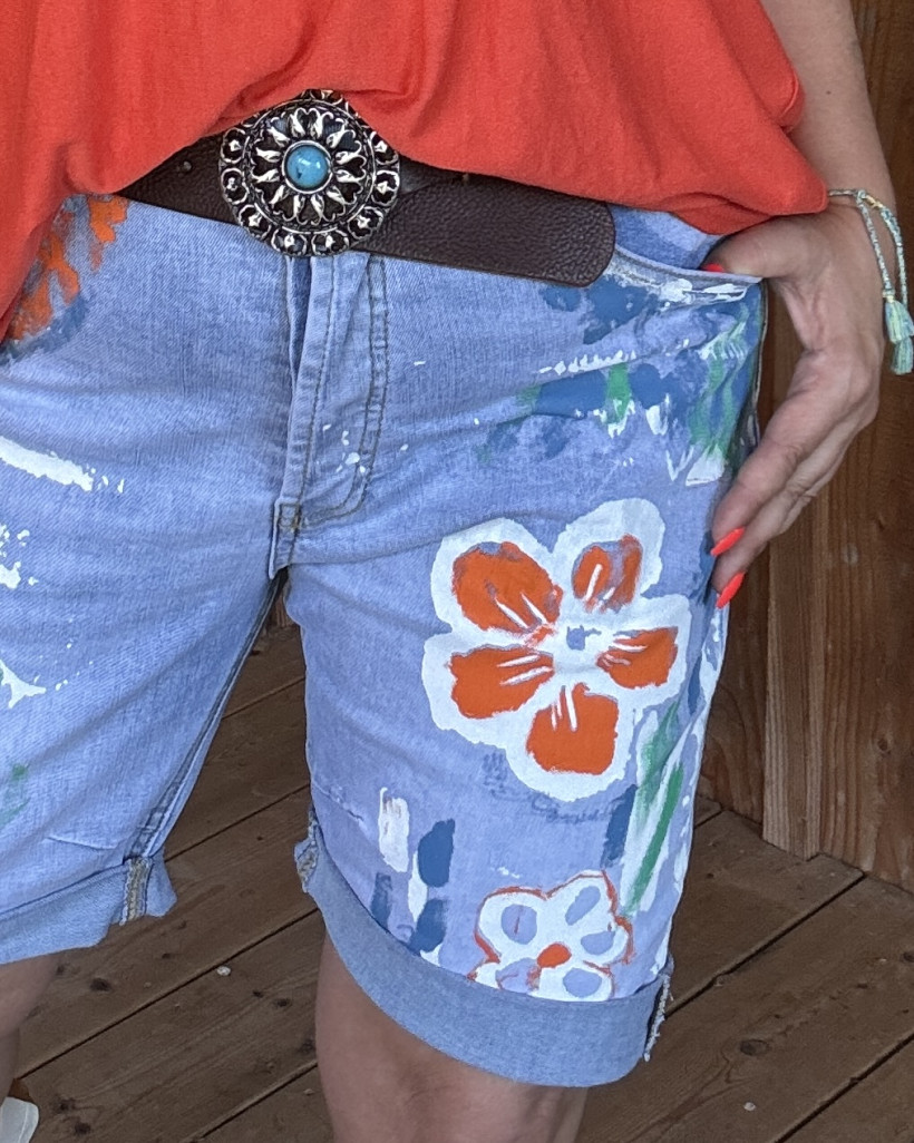 Short fleur orange