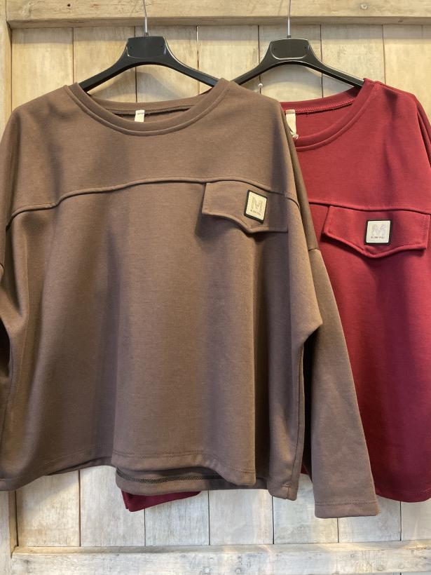 Sweat avec fausse poche moelleux du 36 au 46