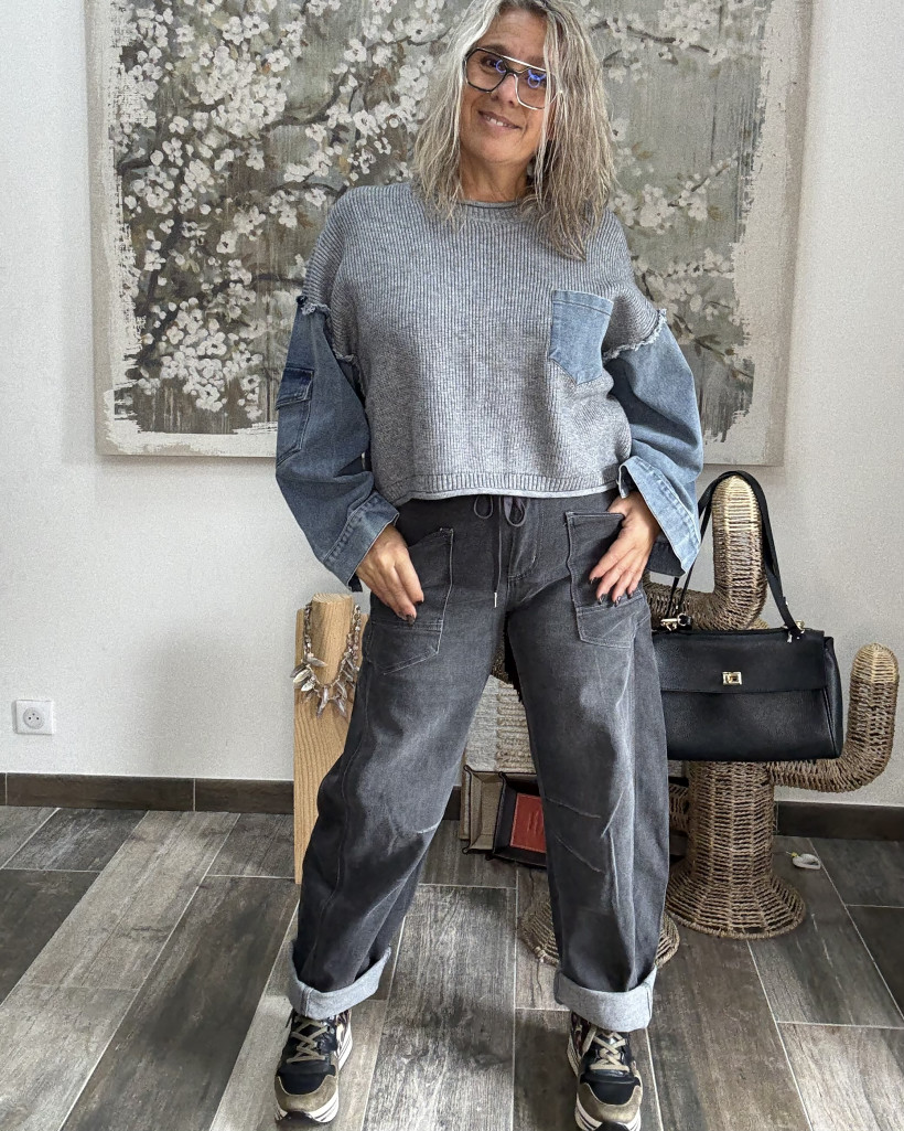 Jeans MARILYN noir délavé